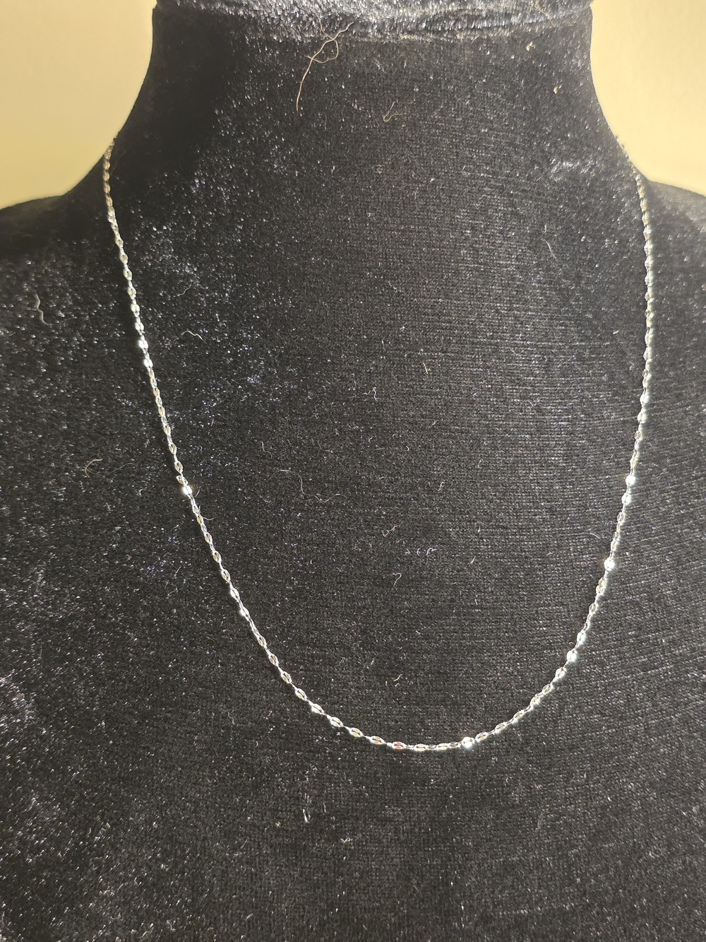 โจ๏ธโจ๏ธ 10K White Gold 20" Mirror Chain Necklace - Women Jewelry